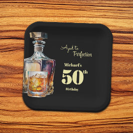 Aged to Perfection Men's 50th Whiskey Birthday  ペーパープレート