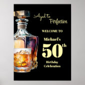 Aged to Perfection Men's 50th Whiskey Birthday ポスター (正面)