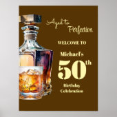 Aged to Perfection Men's 50th Whiskey Birthday ポスター (正面)