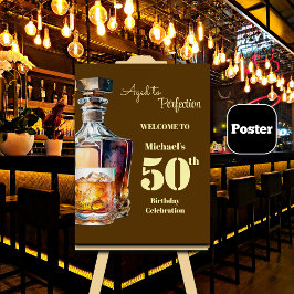 Aged to Perfection Men's 50th Whiskey Birthday ポスター