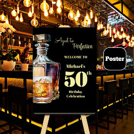 Aged to Perfection Men's 50th Whiskey Birthday ポスター