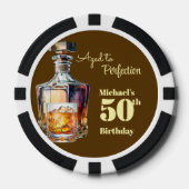 Aged to Perfection Men's 50th Whiskey Birthday  ポーカーチップ (正面)