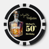 Aged to Perfection Men's 50th Whiskey Birthday  ポーカーチップ (正面)