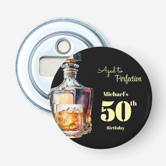 Aged to Perfection Men's 50th Whiskey Birthday  栓抜き (正面)