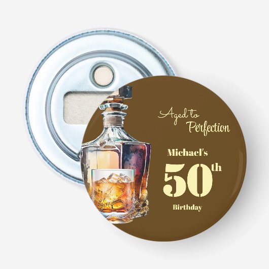 Aged to Perfection Men's 50th Whiskey Birthday  栓抜き (正面)