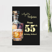 Aged to Perfection Men's 55th Whiskey Birthday  カード (正面)