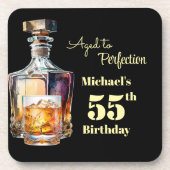 Aged to Perfection Men's 55th Whiskey Birthday  コースター (正面)