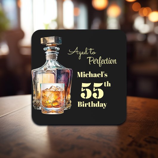 Aged to Perfection Men's 55th Whiskey Birthday  コースター