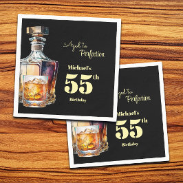 Aged to Perfection Men's 55th Whiskey Birthday  スタンダードカクテルナプキン
