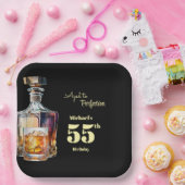 Aged to Perfection Men's 55th Whiskey Birthday ペーパープレート (パーティー)