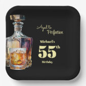 Aged to Perfection Men's 55th Whiskey Birthday ペーパープレート (正面)