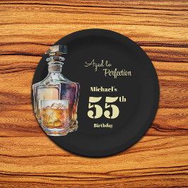 Aged to Perfection Men's 55th Whiskey Birthday  ペーパープレート