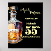Aged to Perfection Men's 55th Whiskey Birthday ポスター (正面)