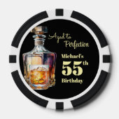 Aged to Perfection Men's 55th Whiskey Birthday  ポーカーチップ (正面)
