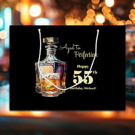 Aged to Perfection Men's 55th Whiskey Birthday  ラージペーパーバッグ