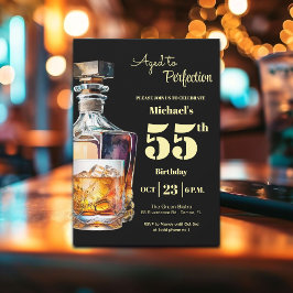 Aged to Perfection Men's 55th Whiskey Birthday  招待状