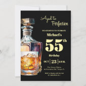 Aged to Perfection Men's 55th Whiskey Birthday 招待状 (正面)