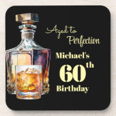 Aged to Perfection Men's 60th Whiskey Birthday コースター (正面)