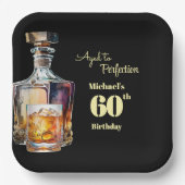 Aged to Perfection Men's 60th Whiskey Birthday  ペーパープレート (正面)