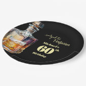 Aged to Perfection Men's 60th Whiskey Birthday ペーパープレート (アングル)