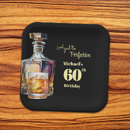 Aged to Perfection Men's 60th Whiskey Birthday  ペーパープレート