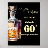 Aged to Perfection Men's 60th Whiskey Birthday ポスター (正面)