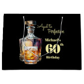 Aged to Perfection Men's 60th Whiskey Birthday  ラージペーパーバッグ (正面)