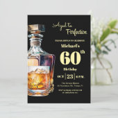 Aged to Perfection Men's 60th Whiskey Birthday  招待状 (スタンド正面)