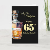 Aged to Perfection Men's 65th Whiskey Birthday  カード (正面)