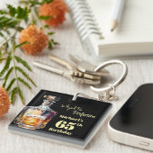 Aged to Perfection Men's 65th Whiskey Birthday  キーホルダー (正面右)