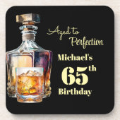 Aged to Perfection Men's 65th Whiskey Birthday  コースター (正面)