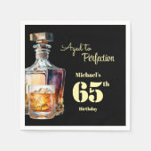 Aged to Perfection Men's 65th Whiskey Birthday スタンダードカクテルナプキン (正面)