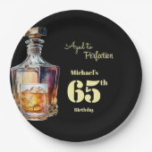 Aged to Perfection Men's 65th Whiskey Birthday  ペーパープレート (正面)