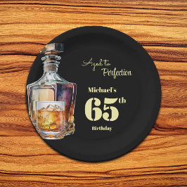 Aged to Perfection Men's 65th Whiskey Birthday  ペーパープレート