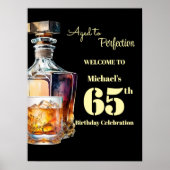 Aged to Perfection Men's 65th Whiskey Birthday ポスター (正面)