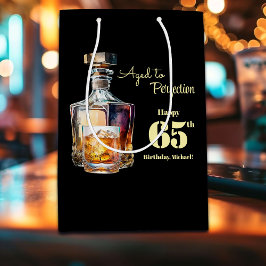 Aged to Perfection Men's 65th Whiskey Birthday  ミディアムペーパーバッグ