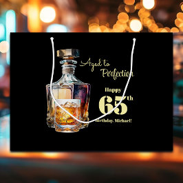 Aged to Perfection Men's 65th Whiskey Birthday  ラージペーパーバッグ