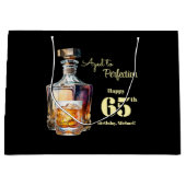 Aged to Perfection Men's 65th Whiskey Birthday  ラージペーパーバッグ (正面)
