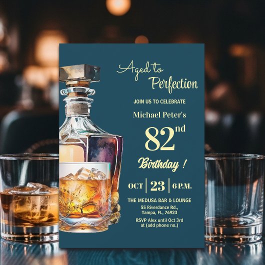Aged to Perfection Men's 82nd Whiskey Birthday  招待状