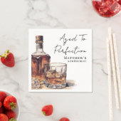 Aged To Perfection Men's Birthday Party スタンダードカクテルナプキン (インサイチュ)