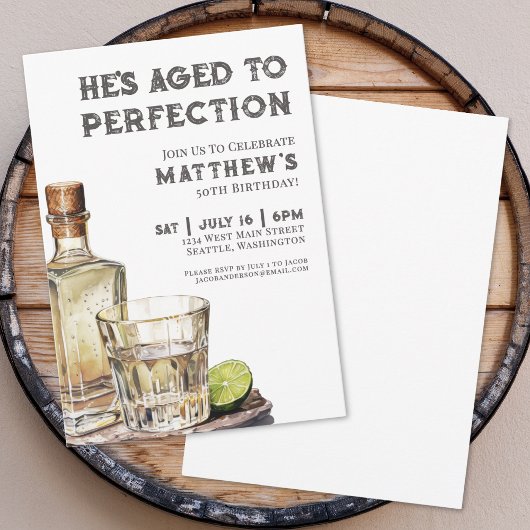 Aged To Perfection Men's Birthday Party 招待状