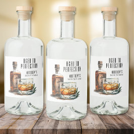 Aged To Perfection Men's Birthday Whiskey リキュールボトルラベル