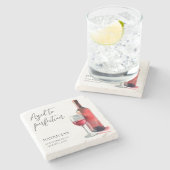 Aged to Perfection Red Wine 60th Birthday Party ストーンコースター (横)