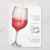 Aged to perfection red wine birthday party  招待状 (正面)