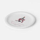 Aged To Perfection Red Wine Bow Birthday Party ペーパープレート (アングル)