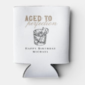 Aged to Perfection Retro White Whiskey Birthday 缶クーラー (正面)