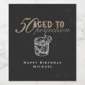 Aged to Perfection Whiskey 50th Birthday Party ワインラベル (シングルラベル)