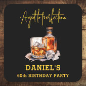 Aged to Perfection Whiskey 60th Birthday スクエアペーパーコースター