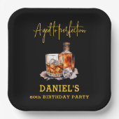 Aged to Perfection Whiskey 60th Birthday ペーパープレート (正面)