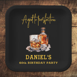 Aged to Perfection Whiskey 60th Birthday ペーパープレート